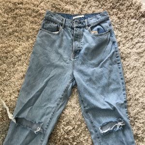 High waisted, light wash, pacsun jeans